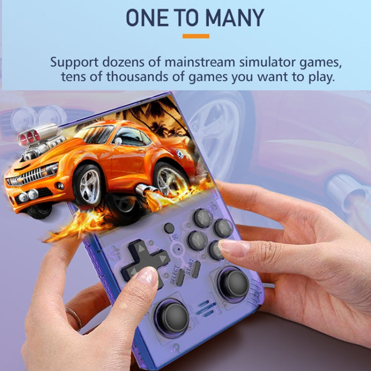 R35PLUS 3.5 Inch Handheld Game Console Built-in 64G 10,000+ Games(Transparent Purple) by bashfashion
