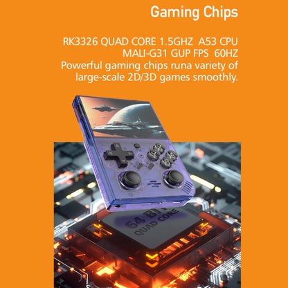 R35PLUS 3.5 Inch Handheld Game Console Built-in 64G 10,000+ Games(Transparent Purple) by bashfashion