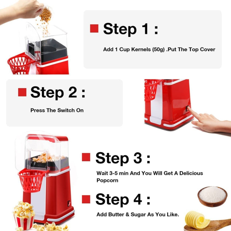 1200W Basket Popcorn Machine Electric Automatic Corn Popper 110V US Plug by bashfashion