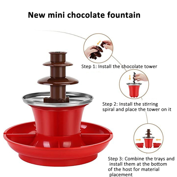 35W 3 Tier Chocolate Fountain Mini Fondue Set with Hot Melting Pot Base 110V US Plug by bashfashion