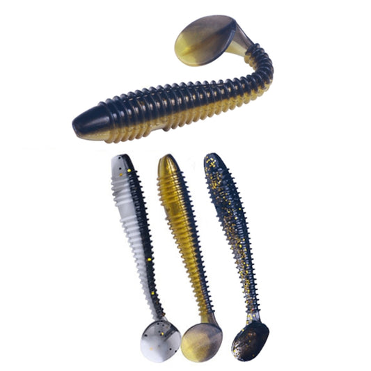 4.5cm 10pcs /Pack HENGJIA Spaghetti Worm T-Tail Soft Bait Spiral Fishing Dummy Lures(Color 2) by HENGJIA