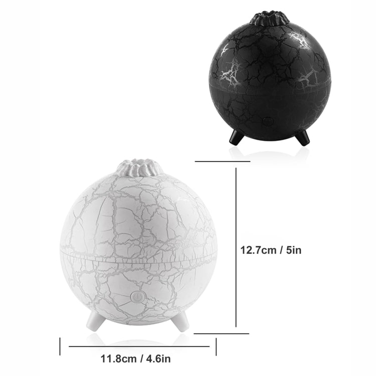 D612 USB Plug-in Colorful Gradient Atmosphere Light Flame Crack Aromatherapy Humidifier(White) by bashfashion