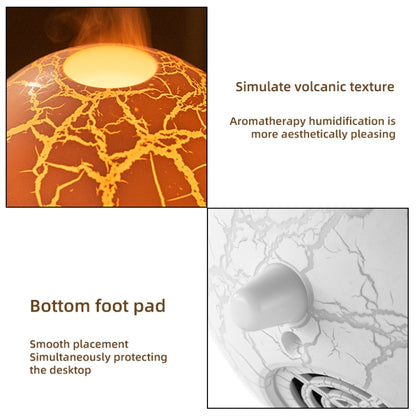 D612 USB Plug-in Colorful Gradient Atmosphere Light Flame Crack Aromatherapy Humidifier(White) by bashfashion