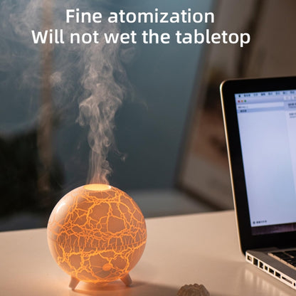 D612 USB Plug-in Colorful Gradient Atmosphere Light Flame Crack Aromatherapy Humidifier(White) by bashfashion