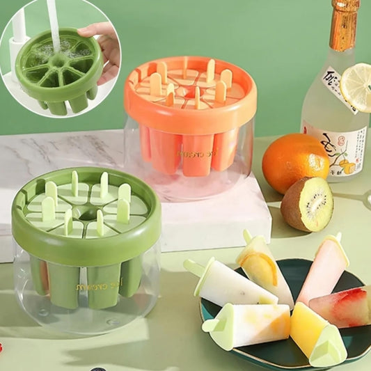 Homemade Popsicle Molds 8 Grid Ice Popsicle Maker With Ice Storage Bin(Green) by bashfashion