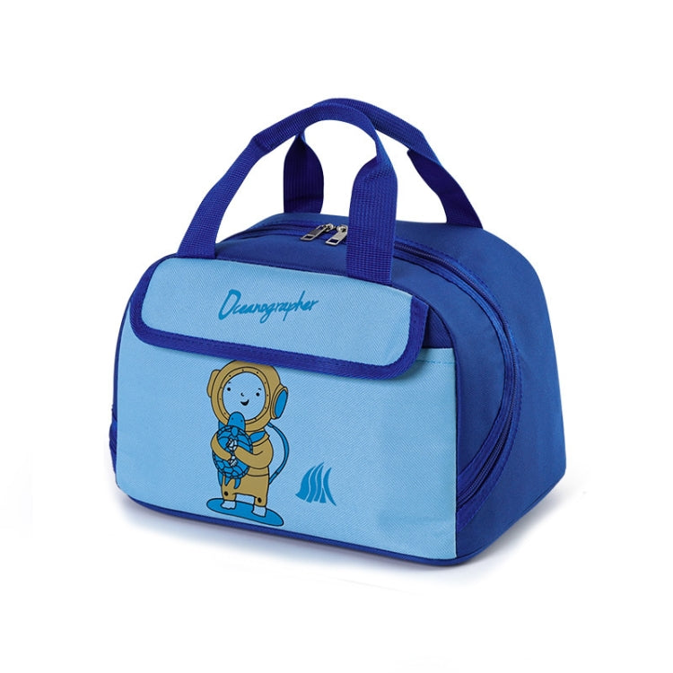Portable Lunch Bag Bento Box Carrying Case Cute Cartoon Insulated Picnic Bag, Color: X-blue by bashfashion