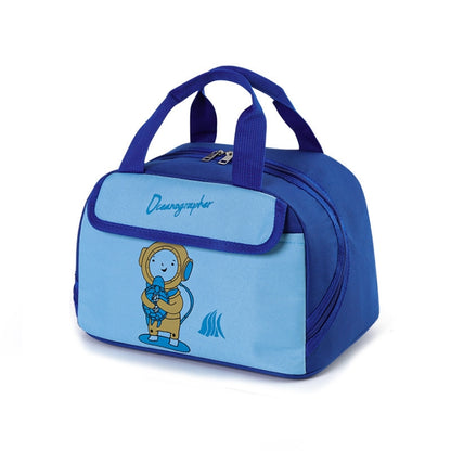 Portable Lunch Bag Bento Box Carrying Case Cute Cartoon Insulated Picnic Bag, Color: X-blue by bashfashion