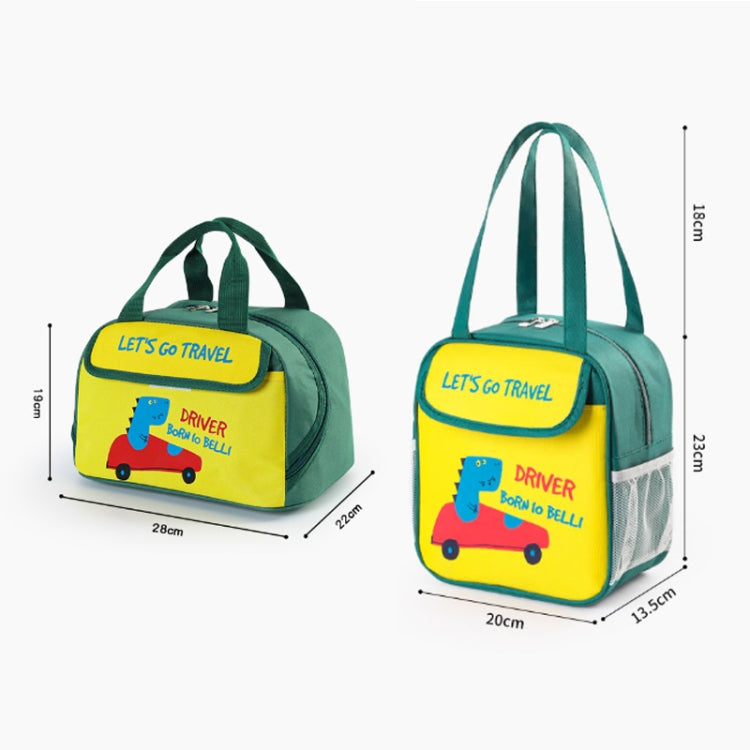 Portable Lunch Bag Bento Box Carrying Case Cute Cartoon Insulated Picnic Bag, Color: X-green by bashfashion