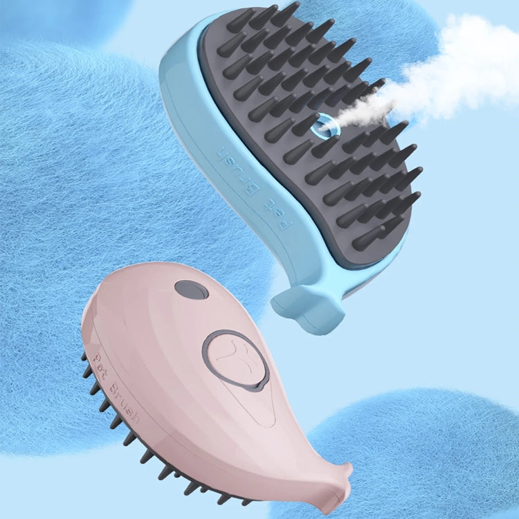 Pet Spray Steamy Brush Cat Dog Grooming Massage Comb(Whale Pink) by bashfashion