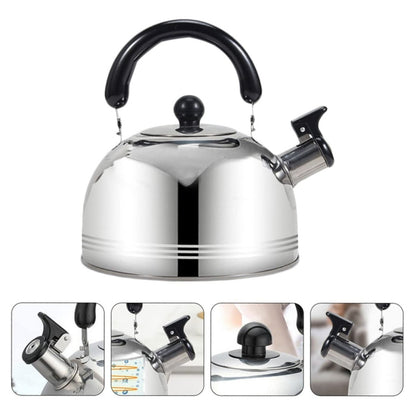 Thickened Stainless Steel Hemispherical Whistle Induction Cooker Gas Stove Kettle, Capacity: 3L Red by bashfashion