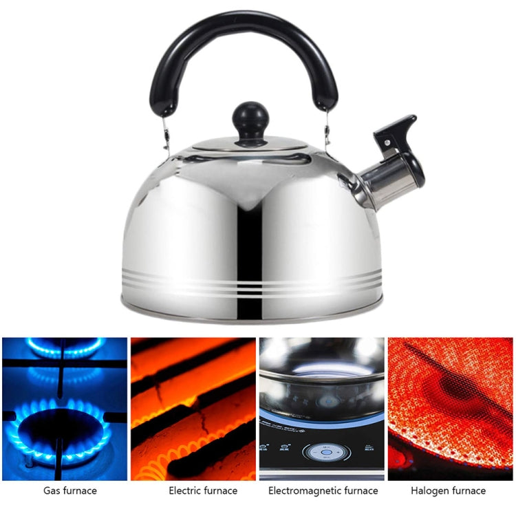 Thickened Stainless Steel Hemispherical Whistle Induction Cooker Gas Stove Kettle, Capacity: 2L Gold by bashfashion