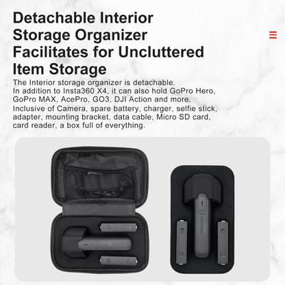 For Insta360 X5 / X4 aMagisn Storage Bag Hard Shell Protective Case(Gray) by aMagisn