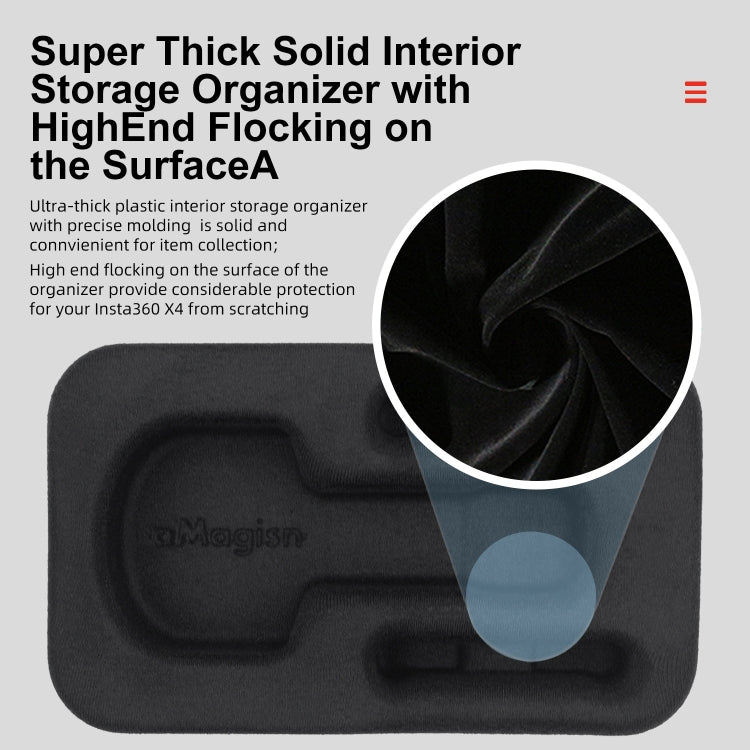 For Insta360 X5 / X4 aMagisn Storage Bag Hard Shell Protective Case(Gray) by aMagisn