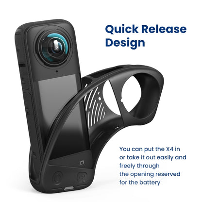 For Insta360 X4 AMagisn Silicone Protective Cover Lens Cover Gray by aMagisn