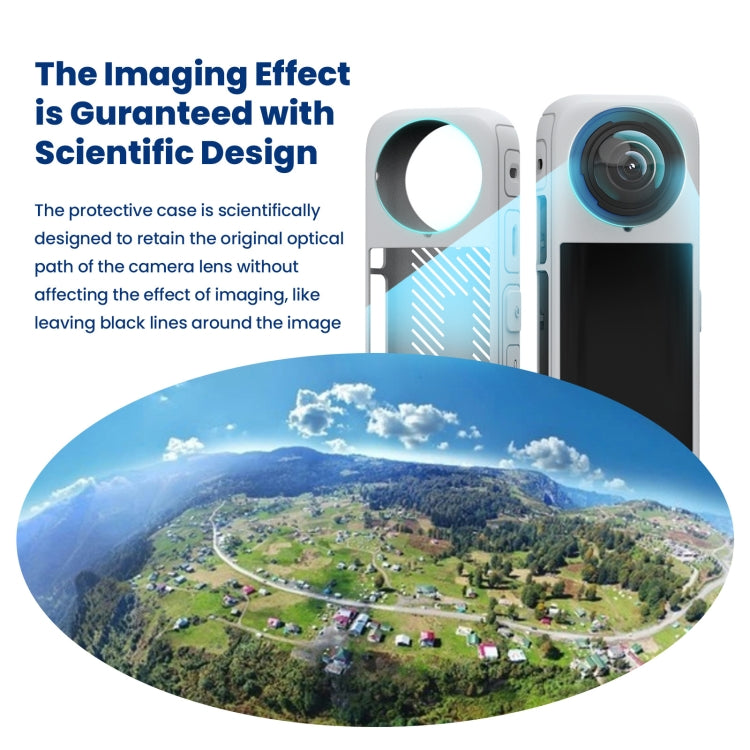 For Insta360 X4 AMagisn Silicone Protective Cover Lens Cover Gray by aMagisn