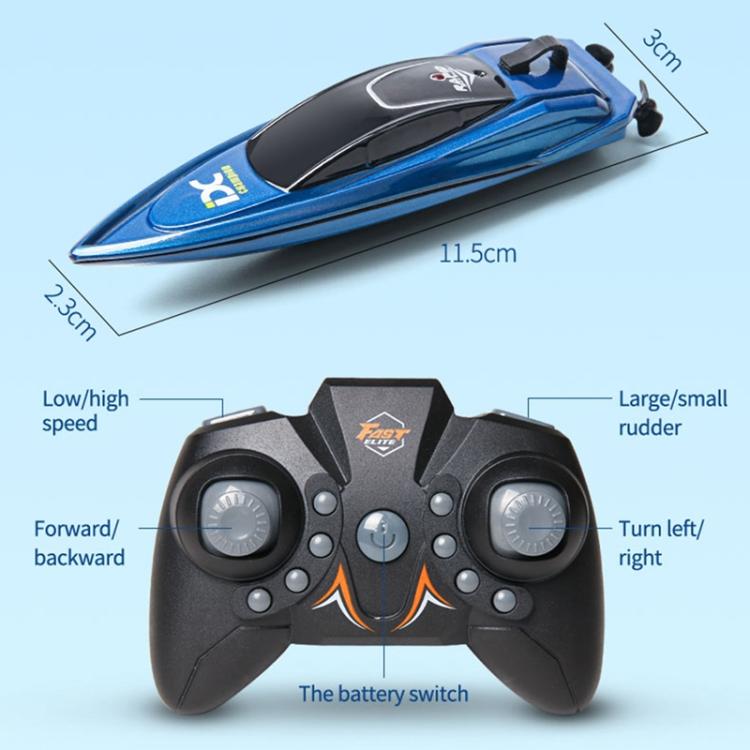 Children 2.4G Mini Remote Control Boat Summer Water Play Electrical Submarine Boys Toys(Blue) by bashfashion
