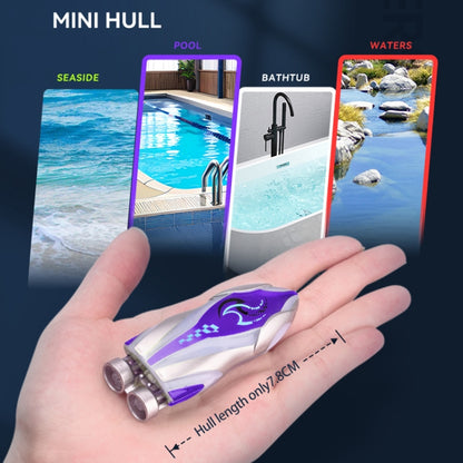 Children 2.4G Mini Remote Control Boat Summer Water Play Electrical Submarine Boys Toys(Purple) by bashfashion