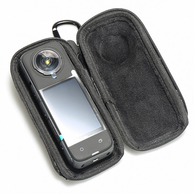 For Insta360 X4 Mini Storage Case PU Bag Sport Camera Protector With Hook(Black) by bashfashion