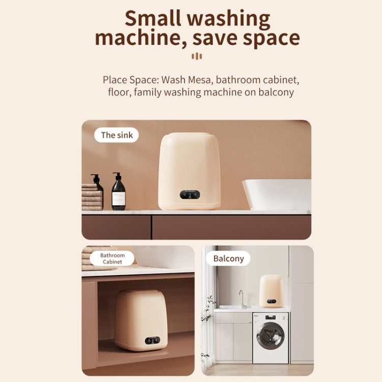 Small Household Portable Underwear Washing Machine, Size: US Plug(Milk Yellow) by bashfashion