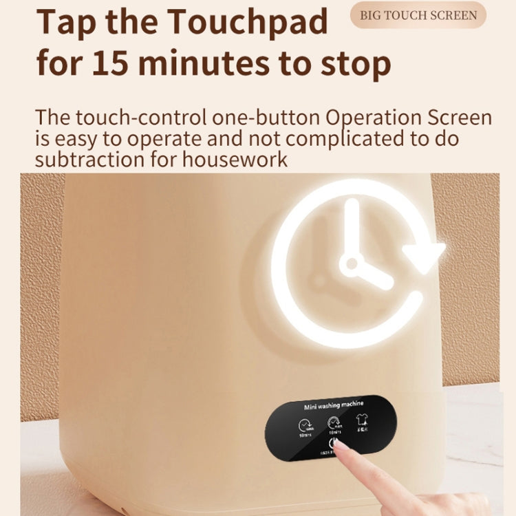 Small Household Portable Underwear Washing Machine, Size: EU Plug(Milk Yellow) by bashfashion