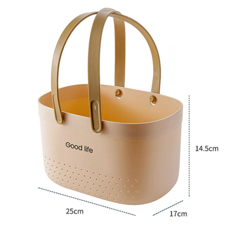 Silicone Portable Wash Basket Bathroom Storage Drainage Shower Shelf Basket(Grey) by bashfashion