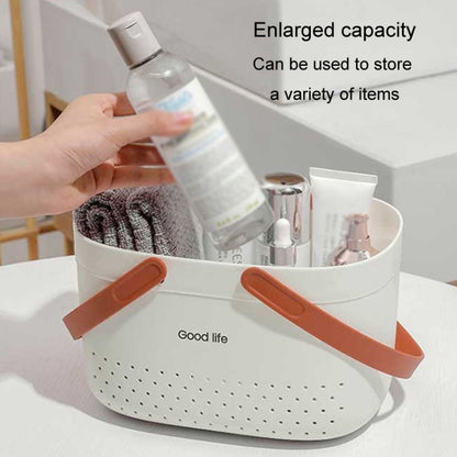 Silicone Portable Wash Basket Bathroom Storage Drainage Shower Shelf Basket(Grey) by bashfashion