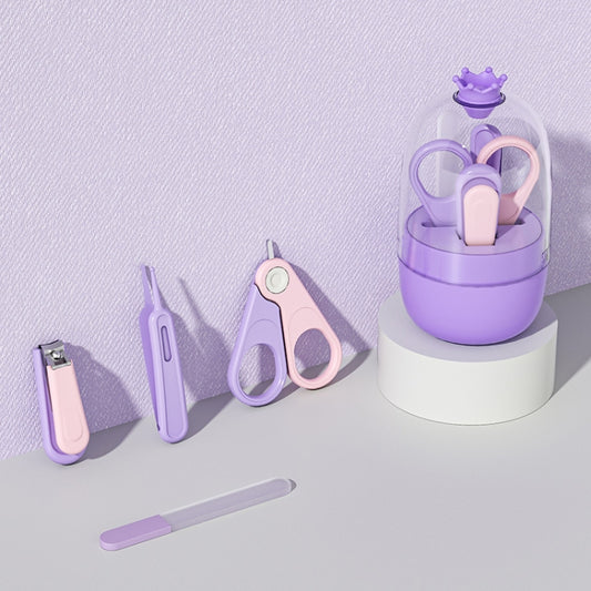 4-In-1 Infant Nails Clippers Newborn Cleaning Care Set(Purple) by bashfashion
