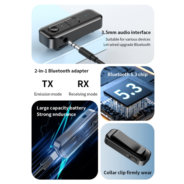 2 In 1 AUX Bluetooth 5.3 Receiver Transmitter USB Audio Adapter by bashfashion
