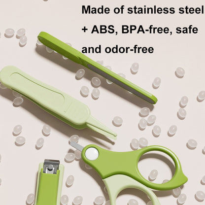 4-in-1 Baby Nail Clipper Set Travel Portable Baby Care Kit(Green) by bashfashion