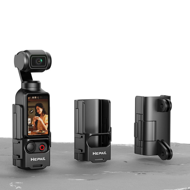 For DJI Osmo Pocket 3 HEPAIL Extended Adapter Protective Bezel Extension Handle Cold Shoe Adapter Bracket by HEPAIL