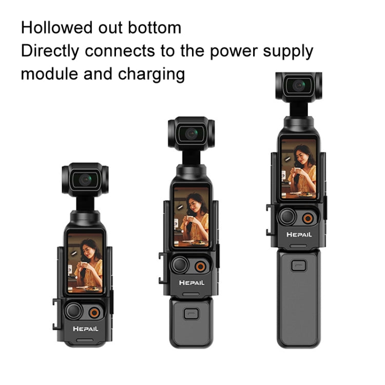 For DJI Osmo Pocket 3 HEPAIL Extended Adapter Protective Bezel Extension Handle Cold Shoe Adapter Bracket by HEPAIL