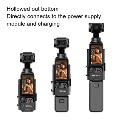 For DJI Osmo Pocket 3 HEPAIL Extended Adapter Protective Bezel Extension Handle Cold Shoe Adapter Bracket by HEPAIL