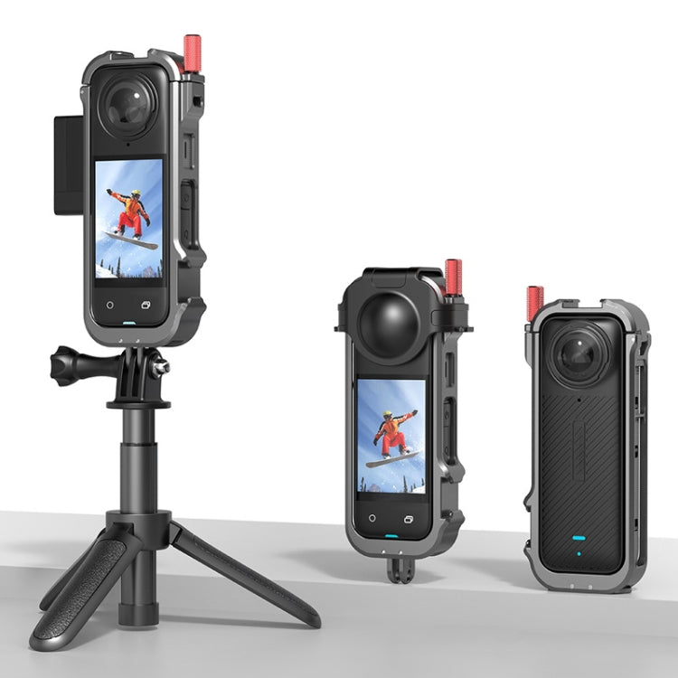 For Insta360 X4 Metal Frame Action Camera Rabbit Cage Expansion Bracket by bashfashion