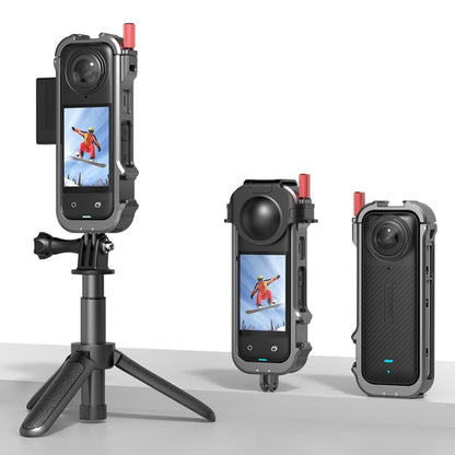 For Insta360 X4 Metal Frame Action Camera Rabbit Cage Expansion Bracket by bashfashion