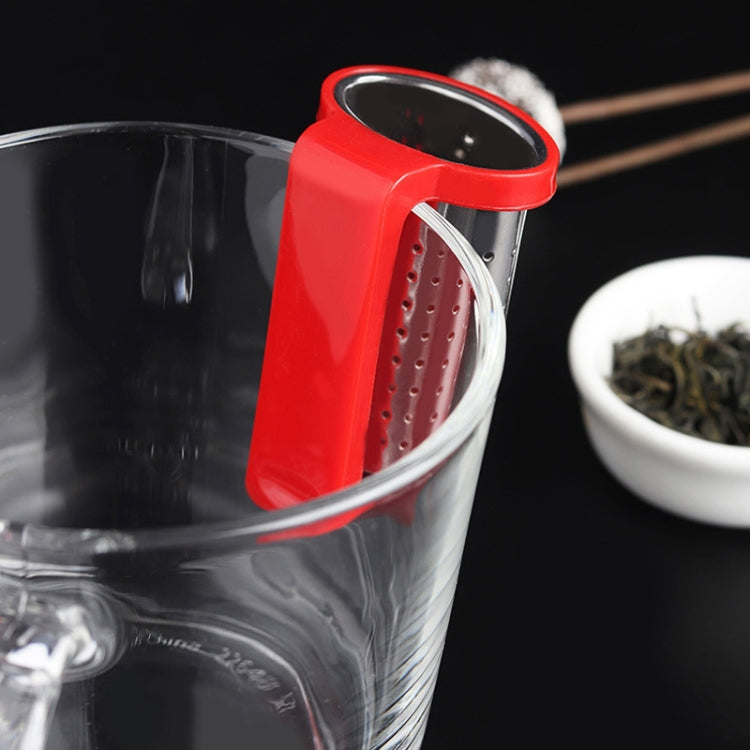 Household Stainless Steel Tea Strainer Simple And Portable Tea Filter(Red) by bashfashion