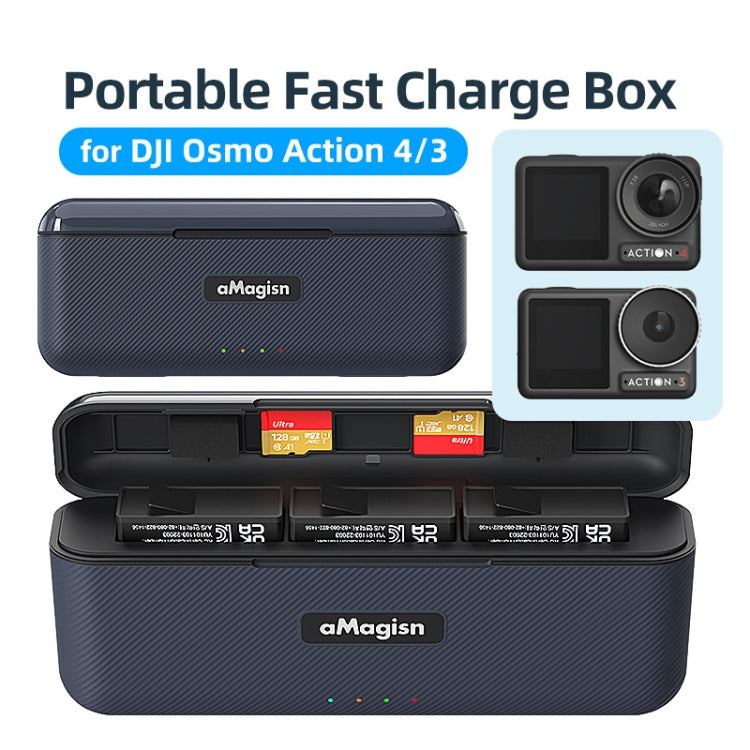 For DJI Action 4 / 3 aMagisn Fast Charge Charging Box Charger Sports Camera Accessories by aMagisn