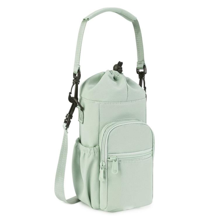 Water Bottle Holder With Strap Cross Body Sling Bag For Within 40oz Cup(Green) by bashfashion