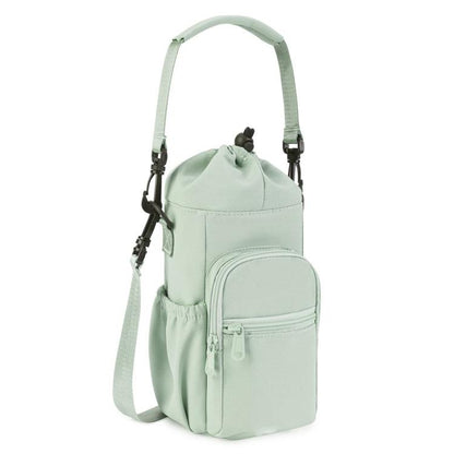 Water Bottle Holder With Strap Cross Body Sling Bag For Within 40oz Cup(Green) by bashfashion