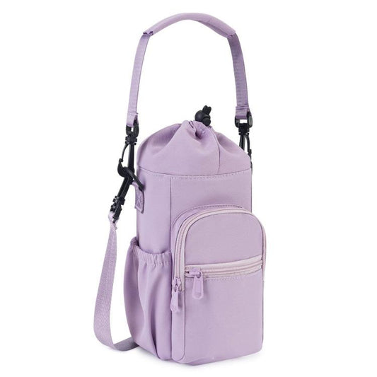 Water Bottle Holder With Strap Cross Body Sling Bag For Within 40oz Cup(Purple) by bashfashion
