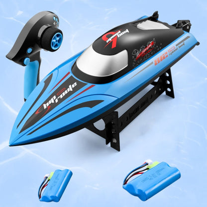 812 High-Speed RC Boat Large Horsepower Speedboat Long Endurance Waterproof Boys Water Toy Dual Batteries(Blue) by bashfashion