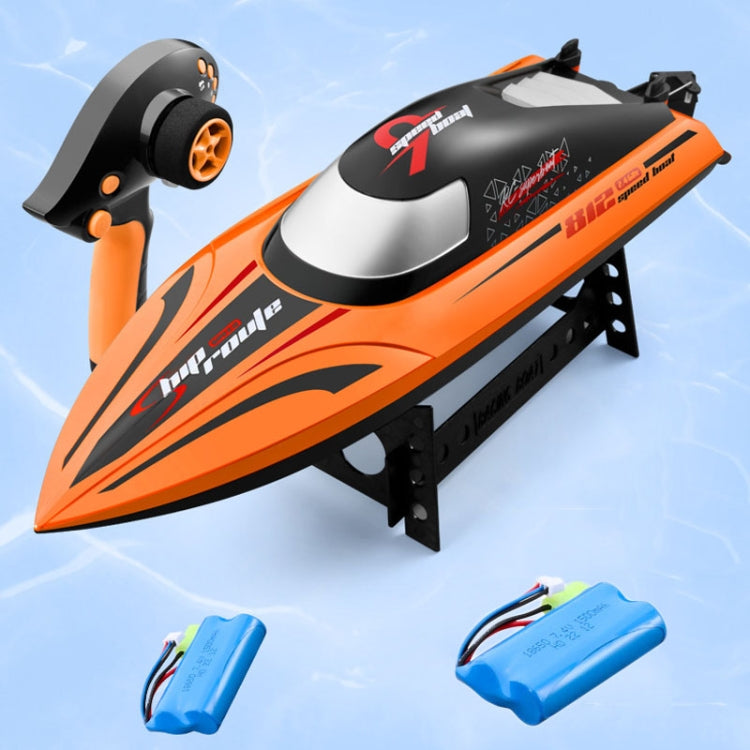 812 High-Speed RC Boat Large Horsepower Speedboat Long Endurance Waterproof Boys Water Toy Dual Batteries(Orange) by bashfashion
