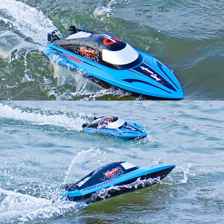 812 High-Speed RC Boat Large Horsepower Speedboat Long Endurance Waterproof Boys Water Toy Dual Batteries(Blue) by bashfashion