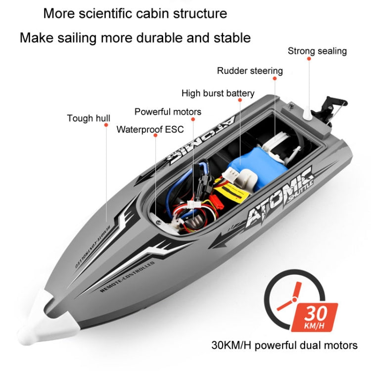 EB02 2.4G Wireless RC Boat Circulating Water-Cooled High-Speed Speedboat Racing Boat Model Toy(Orange) by bashfashion