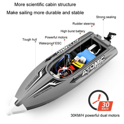 EB02 2.4G Wireless RC Boat Circulating Water-Cooled High-Speed Speedboat Racing Boat Model Toy(Orange) by bashfashion