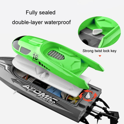 EB02 2.4G Wireless RC Boat Circulating Water-Cooled High-Speed Speedboat Racing Boat Model Toy(Green) by bashfashion