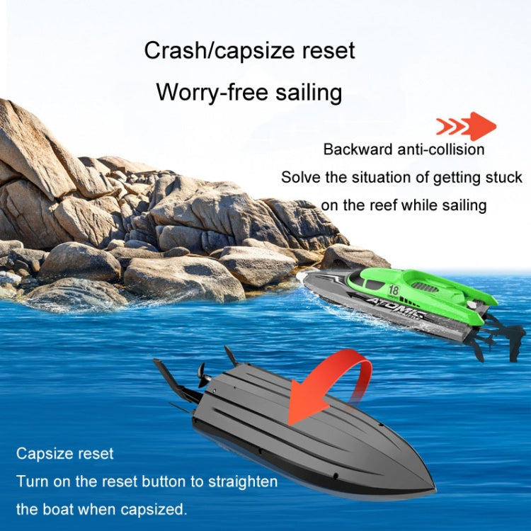 EB02 2.4G Wireless RC Boat Circulating Water-Cooled High-Speed Speedboat Racing Boat Model Toy(Green) by bashfashion