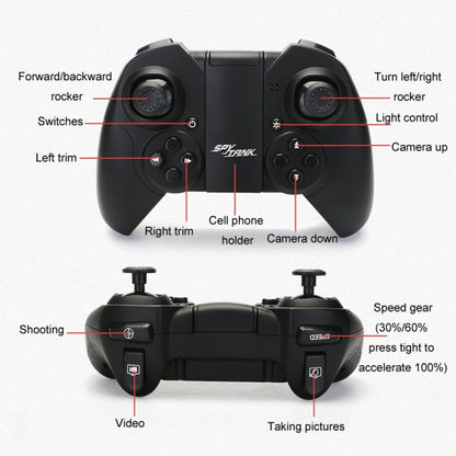 Tank Car Toys 720P HD Camera RC Car With Real-time Surveillance With Remote Controller(Blue) by bashfashion