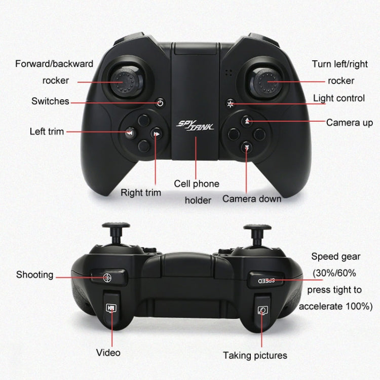 Tank Car Toys 720P HD Camera RC Car With Real-time Surveillance With Remote Controller(Orange) by bashfashion