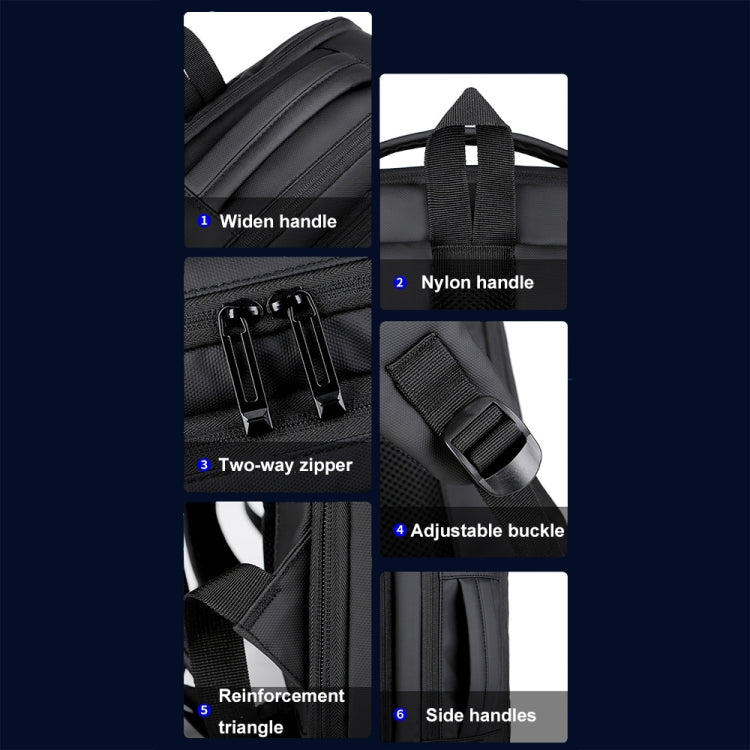 Expandable Business Waterproof Laptop Backpack With USB Port(Black) by bashfashion