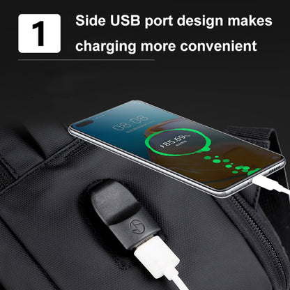 Expandable Business Waterproof Laptop Backpack With USB Port(Black) by bashfashion